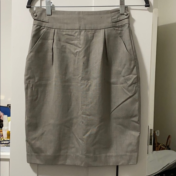 Work skirt- A line skirt with waist details - Picture 1 of 2